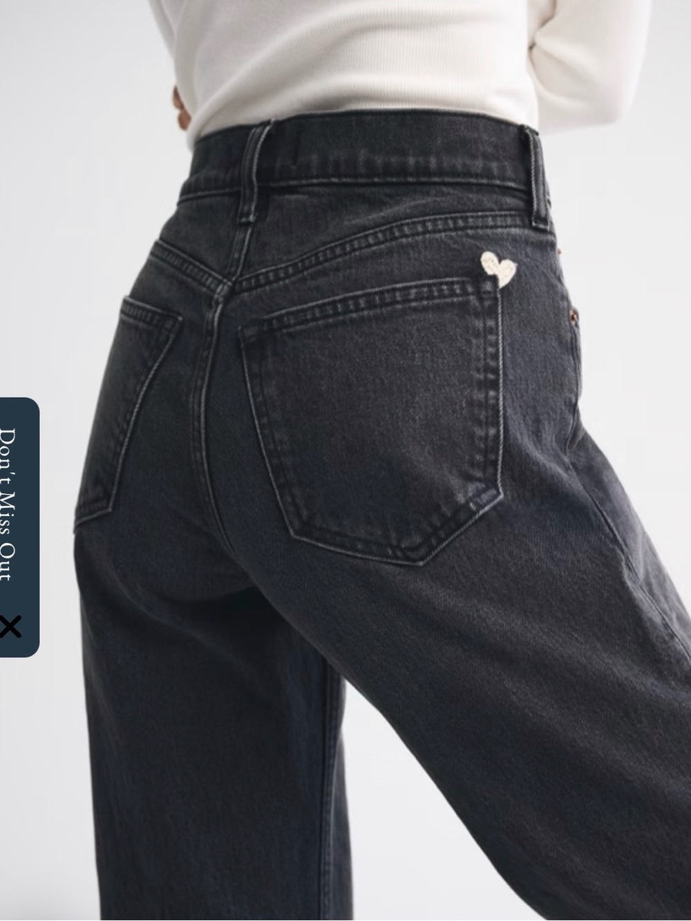 Abercrombie & Fitch Black Boyfriend Jeans with Heart Accent